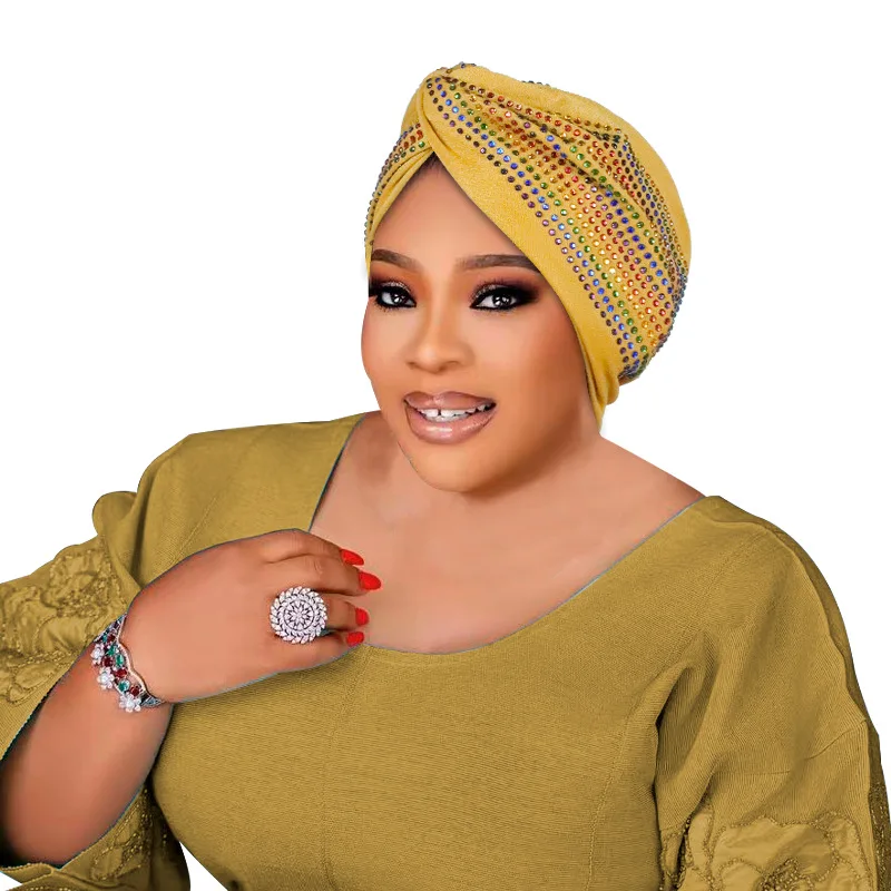 

New style headscarf with crystal decorations - Elastic and breathable fabric suitable for weddings, festivals and cultural event