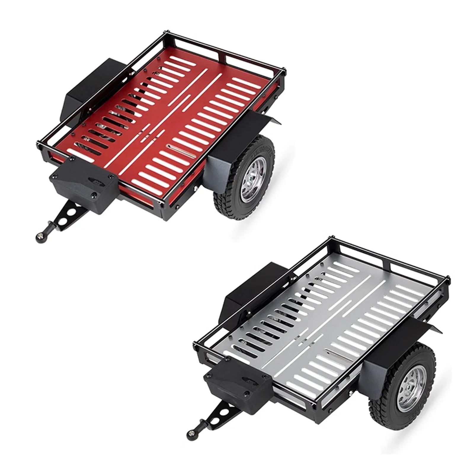 New 1/10 RC Crawler HD Single Axle  Scale Trailer Small Trailer Truck Trailer Toy Accessories