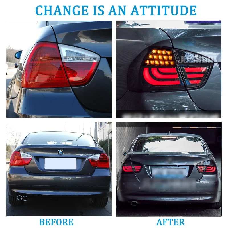 Car Styling Tail Lights Taillight For BMW E90 2005-2012 325i 330i 330d Rear Lamp + Dynamic Turn Signal + Reverse + Brake LED