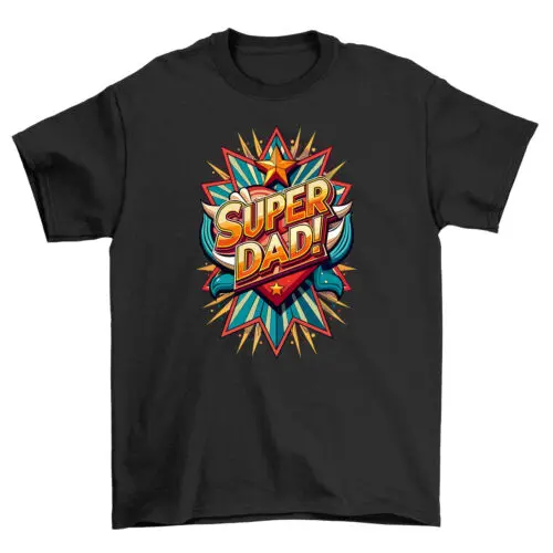 

Super Heart Dad - Funny Super Dad T-shirt, 100% Cotton, Unisex Design for Heroic