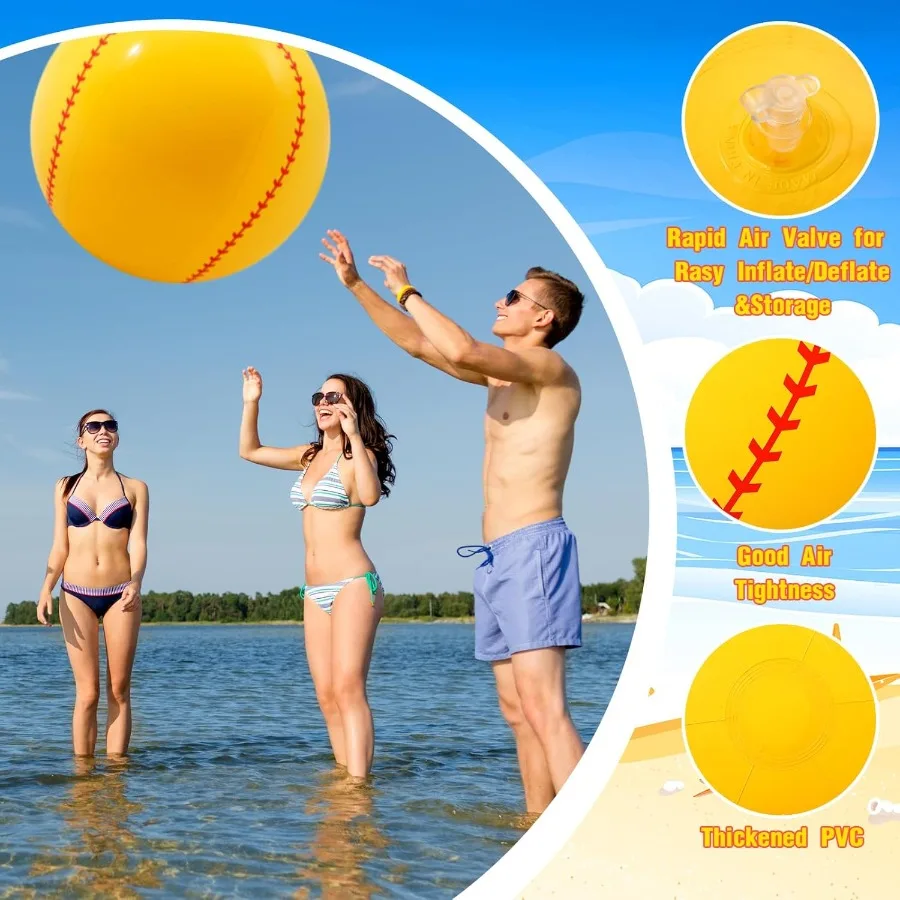 ลูกบอลซอฟต์บอลเป่าลมขนาด 27 นิ้ว สำหรับเล่นเกมชายหาดในฤดูร้อน สระว่ายน้ำ ของเล่นซอฟต์บอล PVC ขนาดใหญ่ ของชำร่วยงานปาร์ตี้สำหรับเล่นในน้ำและทราย