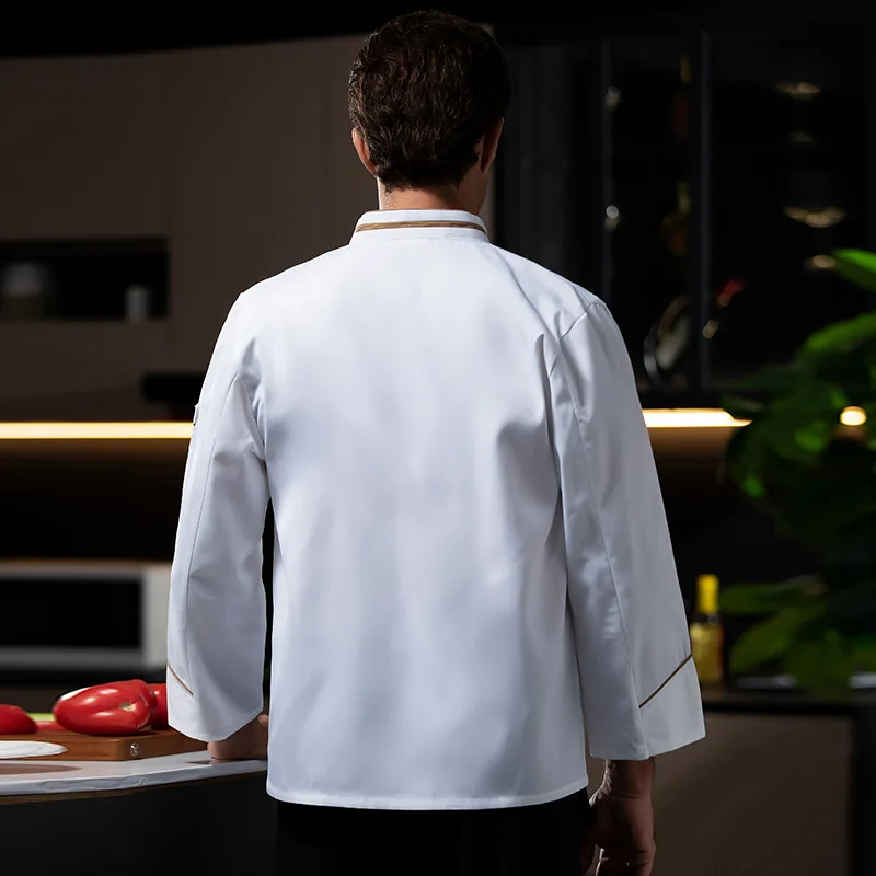 زي طاهٍ للمطاعم الغربية للخريف والشتاء، ملابس تقديم الطعام في الفنادق، مقصف الخباز، متجر الكيك، ملابس العمل بأكمام طويلة