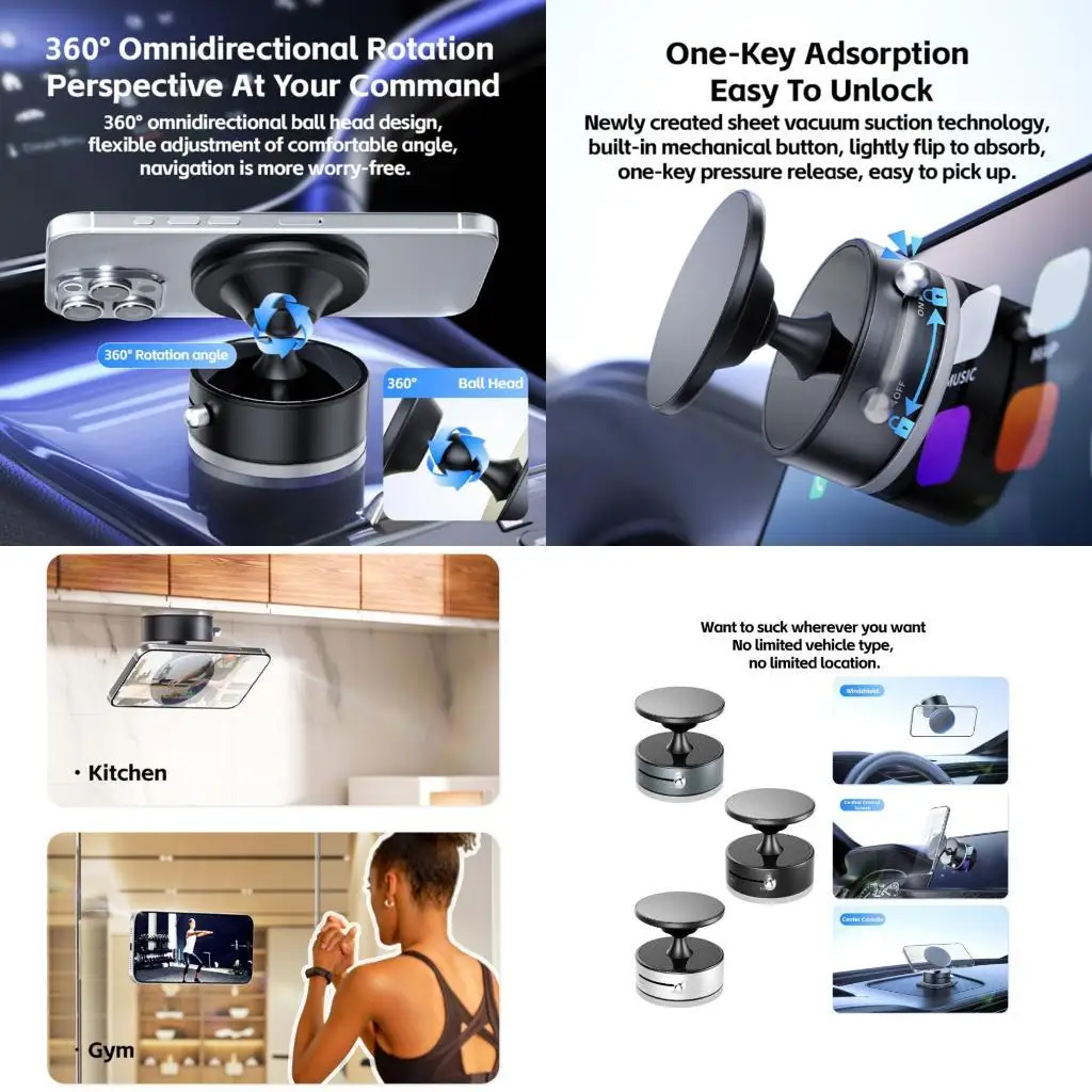 

652F Портативный защитный магнитный автомобильный телефон подставка для вакуумного высадки для навигационного видеопользователя