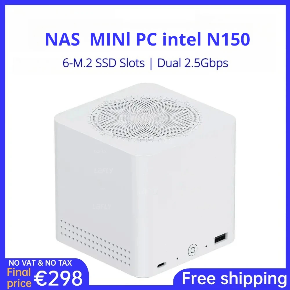 2025 NAS ME Mini PC Intel N150 N200 12GB LPDDR5 64G eMMC 2T SSD WiFi6 4K Dual 2,5G Lan Mini PC 4800MHz MINI PC para juegos de ordenador