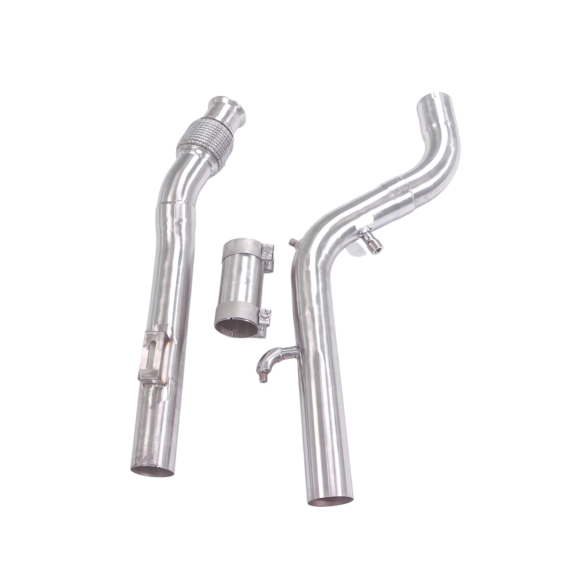 

[L]The Front Link Pipe Exhaust System is compatible with the exhaust system of the Mercedes-Benz GLE260 model(Remove GPF)
