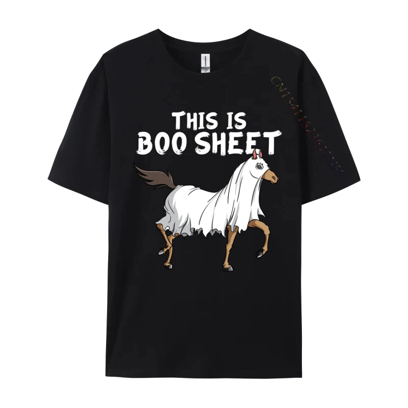 Horse Ghost This is Boo Sheet Equestrian Farmer Halloween Printing Cotton Print T Shirt 2024 Newest Mens T-shirts Casual