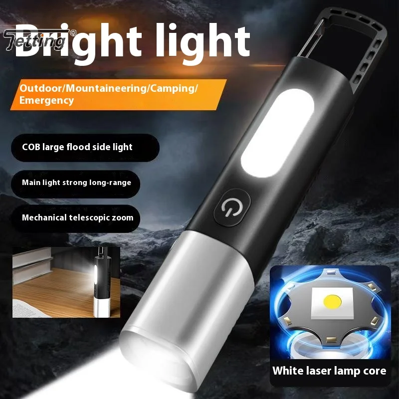 1PC Multi-Functional Flashlight With Charging Cable With Strong Light And Soft Side Lamp For Outdoor Work And Camping