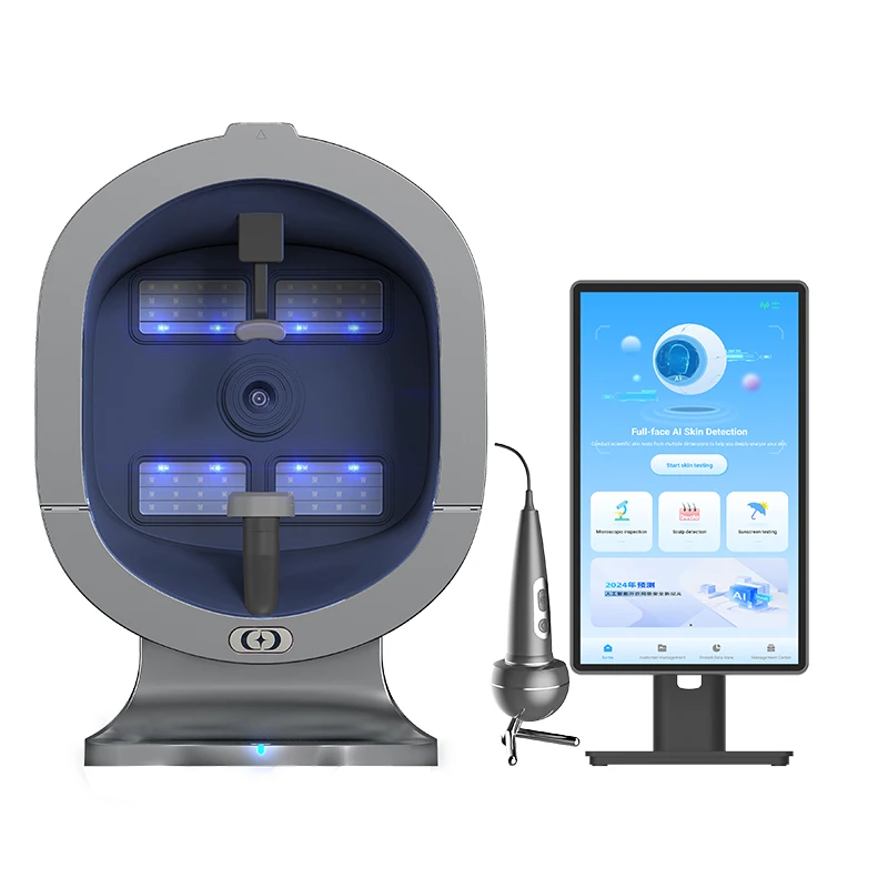 آلة اختبار بشرة الوجه عالية الجودة، كاميرا عالية الدقة، محلل زيت الرطوبة، تقرير الوقت الحقيقي، معدات صالون التجميل الاحترافية #2