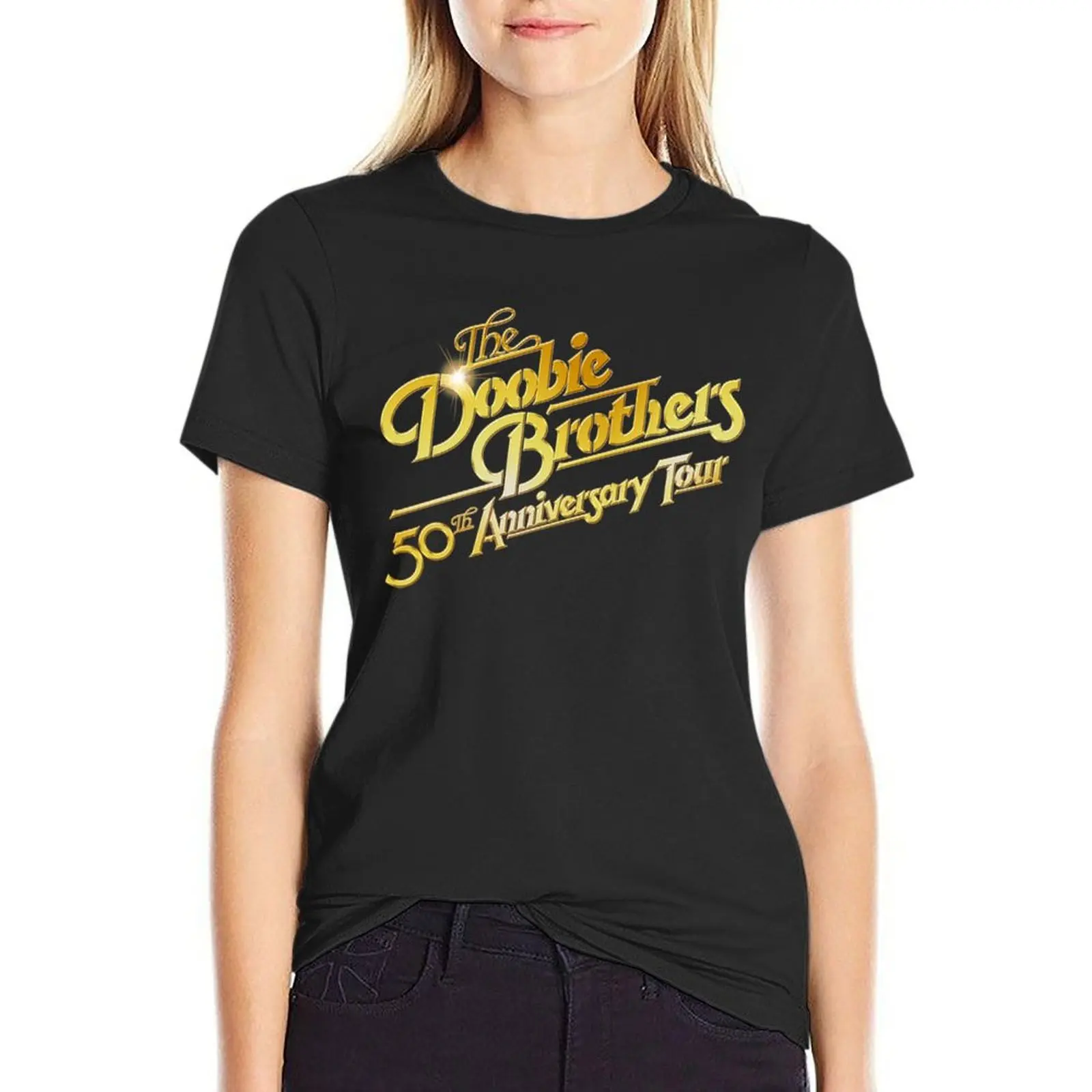 

Футболка «50TH ANNIVERSARY TOUR THE DOBBIE BROTHERS», кавайная одежда, таможенный дизайн, ваши собственные летние топы, футболки для женщин