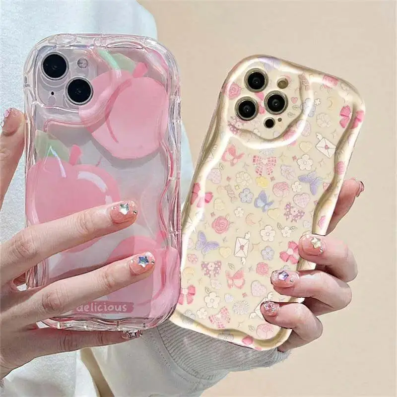 샤오미 레드미 케이스, 레드미 노트 12, 4G, 9, 8, 11, 10 프로, 11S, 12S, 10, 5G 레드미 13C, 12C, 9C, 10C, 9A, 9, 10, A1, A2 플러스 커버, 핑크 피치 체리