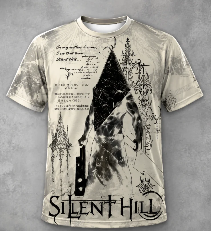 Classic Retro Breathable T-shirt with Retro Game Print. Comfortable and Breathable Streetwear Suitable for Both Men and Women.
