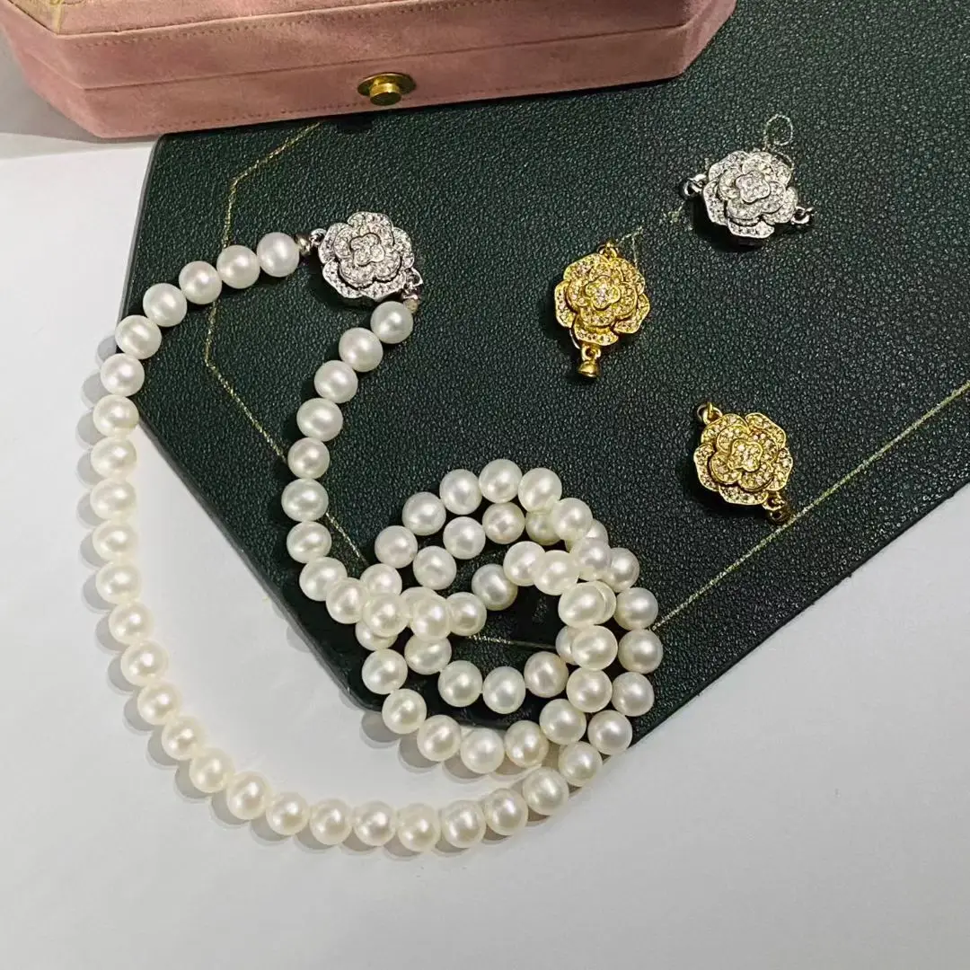 Wholesale DIY Flower Shape Magnetic S925 Sterling Silver Necklace Bracelet Clasp Hook Accessories for 5-12mm Pearls 5pcs/lot