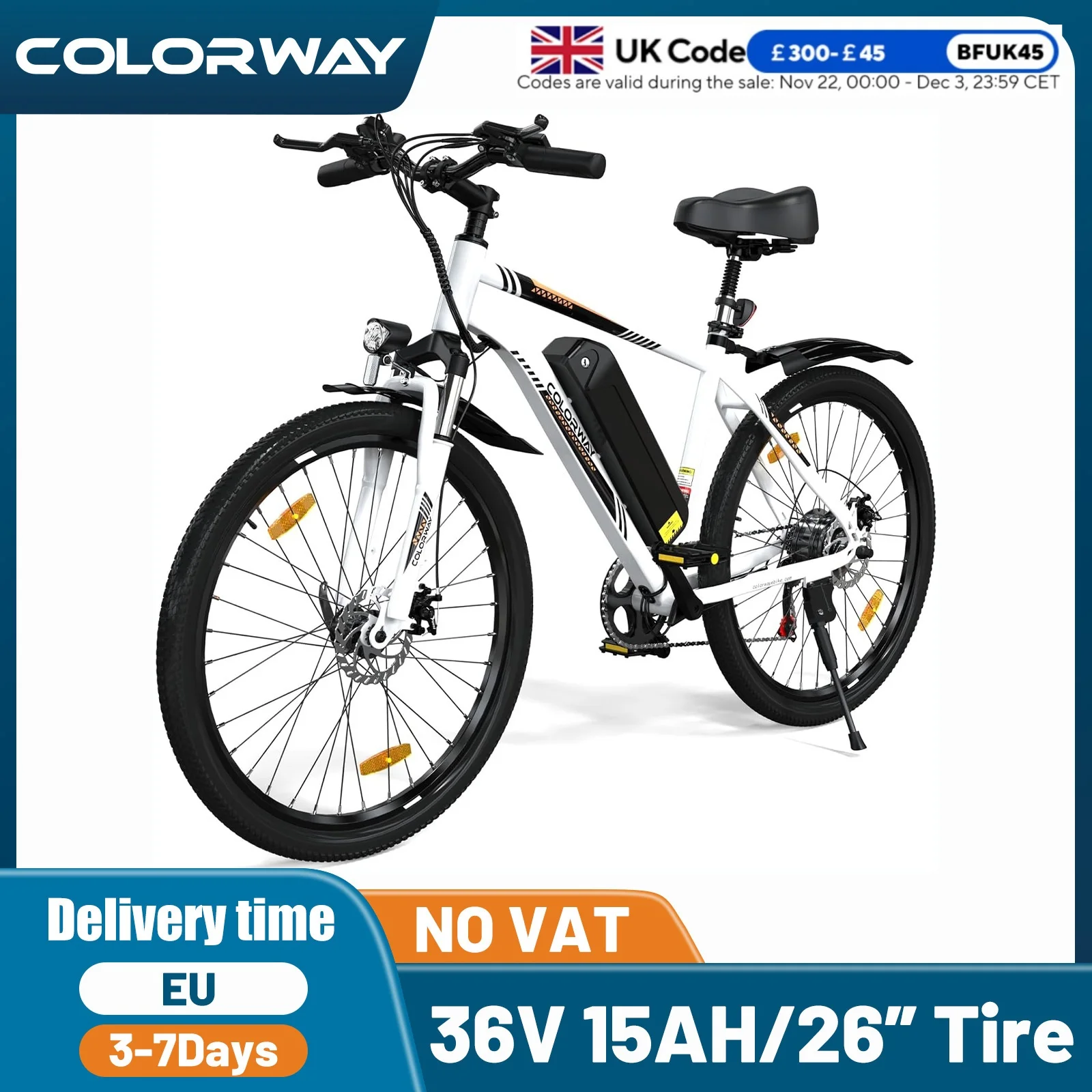 COLORWAY BK15 Electric Bike for Adults, 26