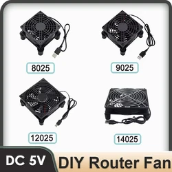 Gdstime DC 5V USB 120mm 140mm DIY Router Fan 80mm W/Controller & Protective Net Desktop Cooling Fan 92mm TV Box Dual Ball Cooler