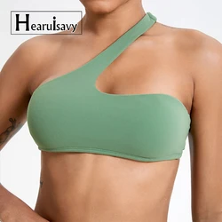 Super Soft Fabric Sexy Sports Bra One Shoulde Brassiere Higher Quality Yoga Clothes Women Sports Fitness Workout Gym Bra Women