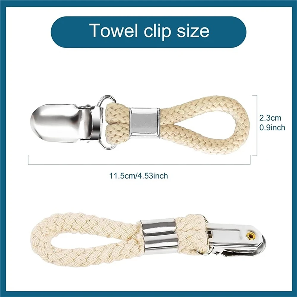 Clips trenzados multiusos para toallas de baño, abrazadera de Metal de bucle de algodón, Clips de almacenamiento de cocina, colgador de calcetines de ropa para el hogar, 1