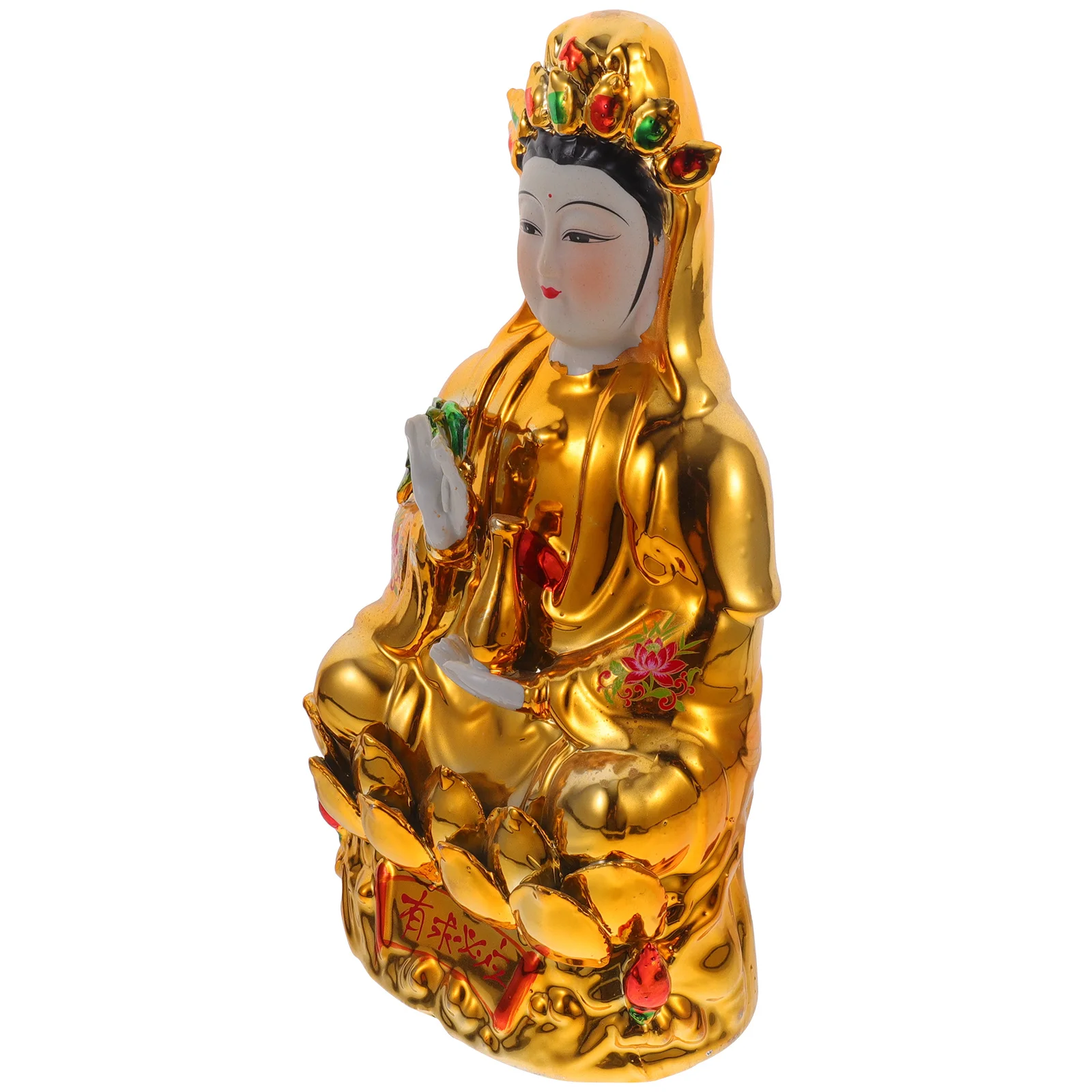 

Vintage Style Ceramic Avalokitesvara Buddha Statue Desktop Ornament Home Decoration Creative Bodhisattva Ornament Decor