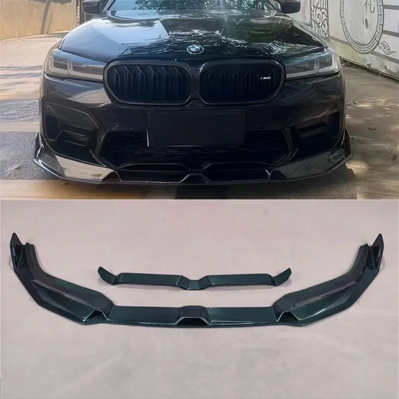 

Для BMW 5 серии M5 F90 G30 2021-2023 Передний бампер из настоящего углеродного волокна, нижняя губа под спойлер, сплиттер, комплект кузова