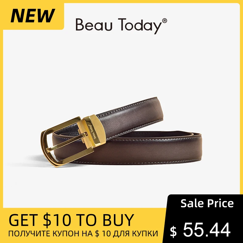 BEAUTODAY Casual Belts Women Cow Leather Stainless Steel Square Buckle Waistband Female Dress Accessories Handmade 91002