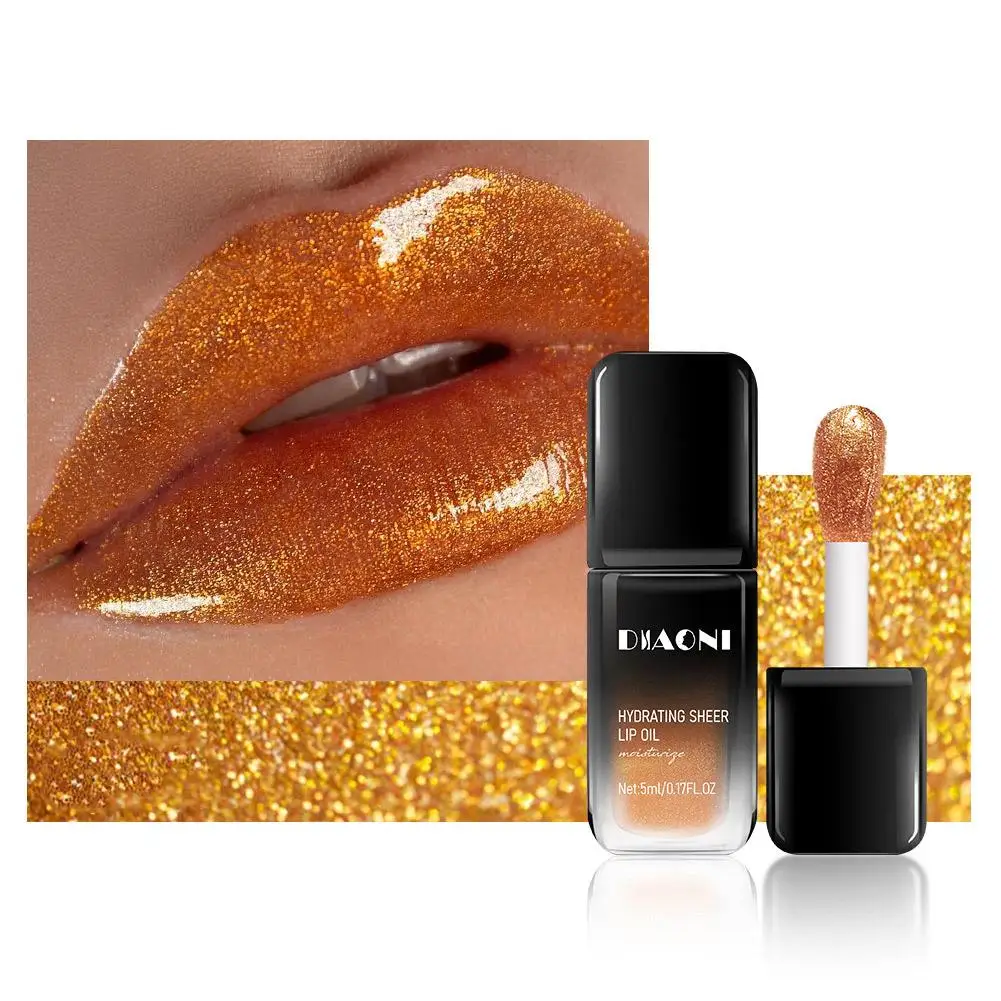 Aceite labial perlado, aceite labial cristalino hidratante, brillo labial hidratante profundo, brillo labial efecto espejo, brillo labial voluminizador, cosmético para todo tipo de piel M9S7