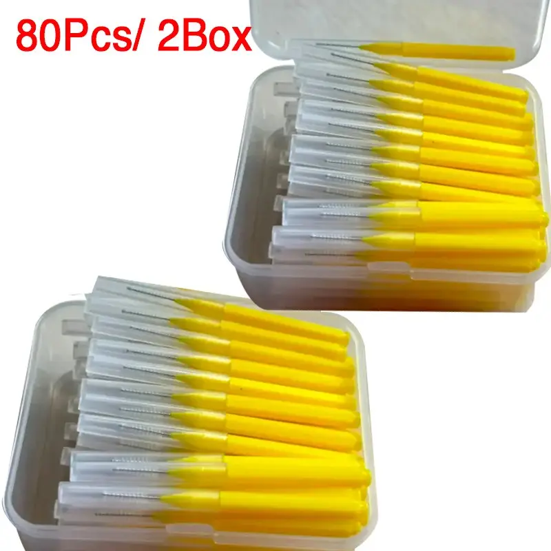 30/80/150/160Pcs I-type push pull interdental brush 0.6-1.5Mm Cleaning Between Teeth Oral Care Orthodontic I Shape Tooth Floss - Image 7