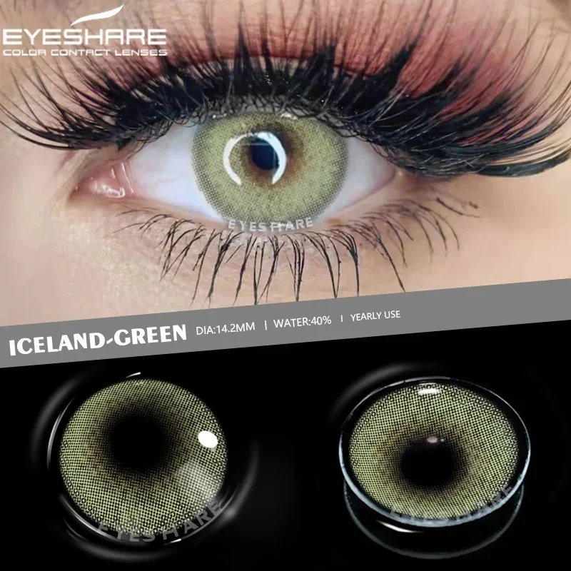 EYESHARE 1 Paar farbige Kontaktlinsen, natürliches Aussehen, graue Augenlinsen, braune Kontaktlinsen, blaue Linsen, schnelle Lieferung, grüne Augenlinse
