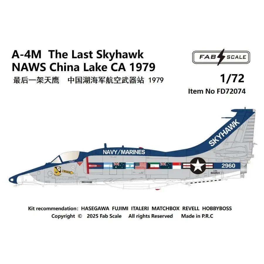 فاب FD72074 1:72 "A-4M The Last Skyhawk NAWS China Lake CA 1979"