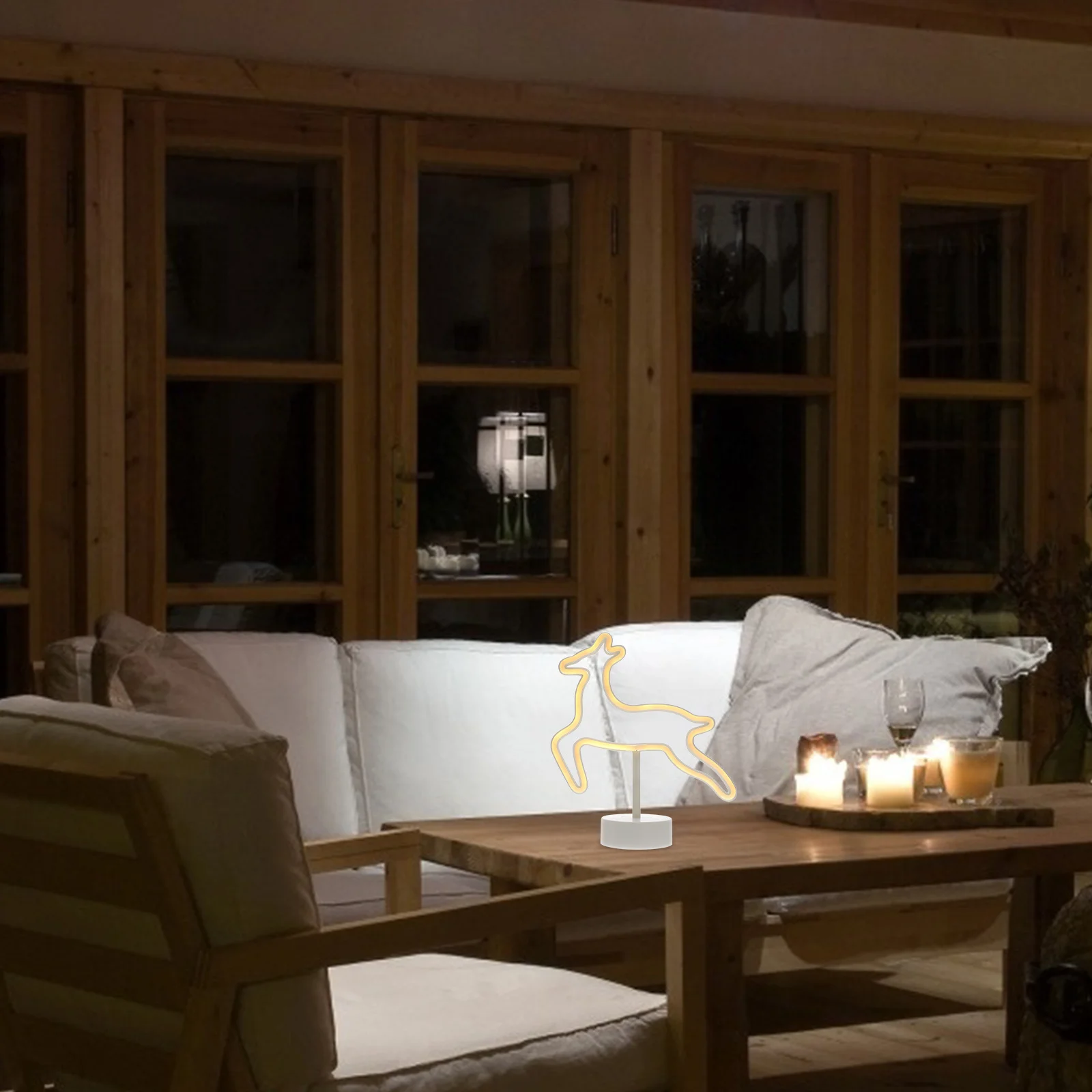 1 قطعة على شكل غزال مصباح ليد لغرفة النوم غرفة المعيشة عيد الميلاد تزلف النمذجة مصباح حفلة مصباح ليد إضاءة ديكوريّة المنزل الطرف