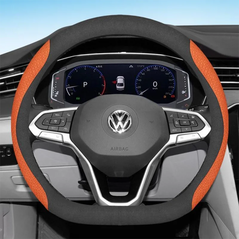 

for Volkswagen VW GOLF GTE ID.4 GTX ID.2all UP T5 GTD Car Steering Wheel Cover 10colour Suede Leather 38 CM Auto Accessories