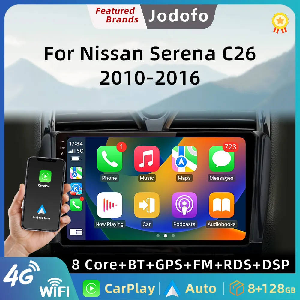 

Jodofo For Nissan Serena 4 C26 2010 - 2016 Car Radio Multimedia Video Player Navigation GPS Android Auto CarPlay No 2 Din DVD