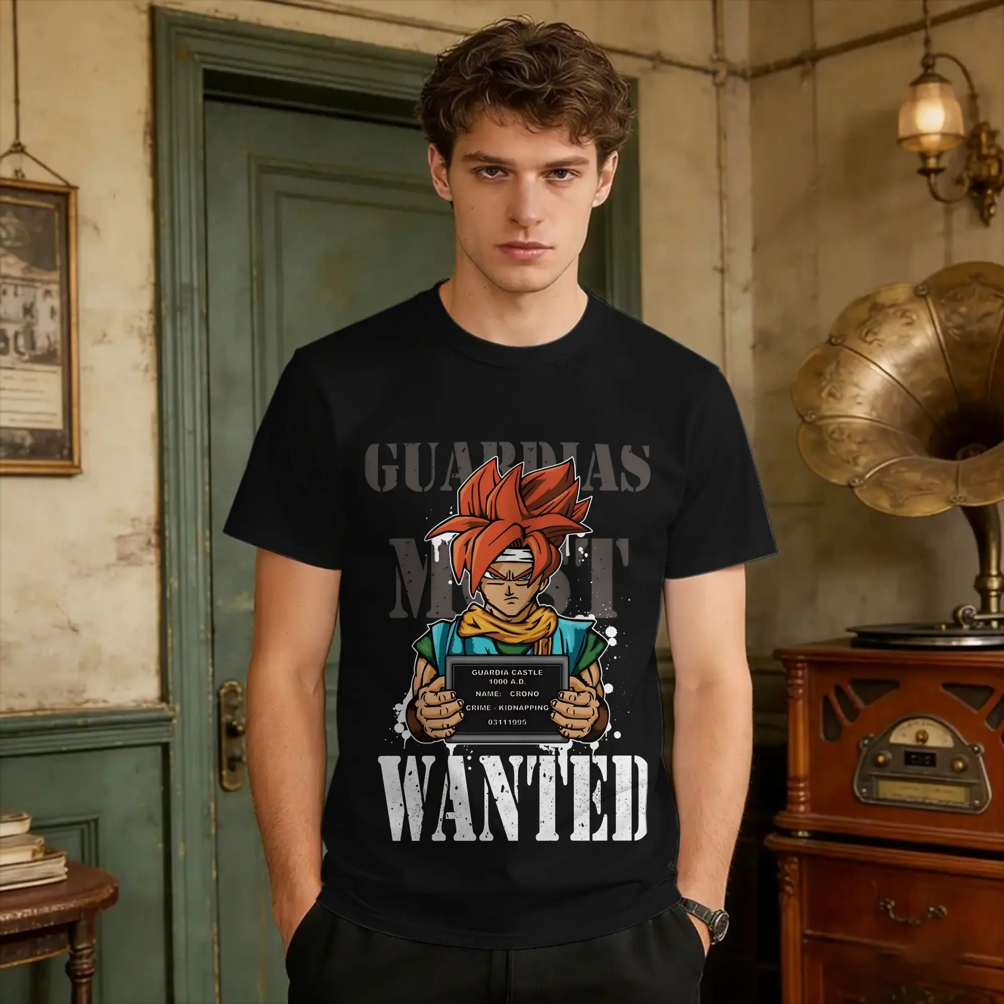 Guardias Most Wanted  T-Shirt Chrono Trigger Hip Hop T Shirts Short Sleeve Streetwear Tshirt Summer Cotton Plus Size 5XL Tees