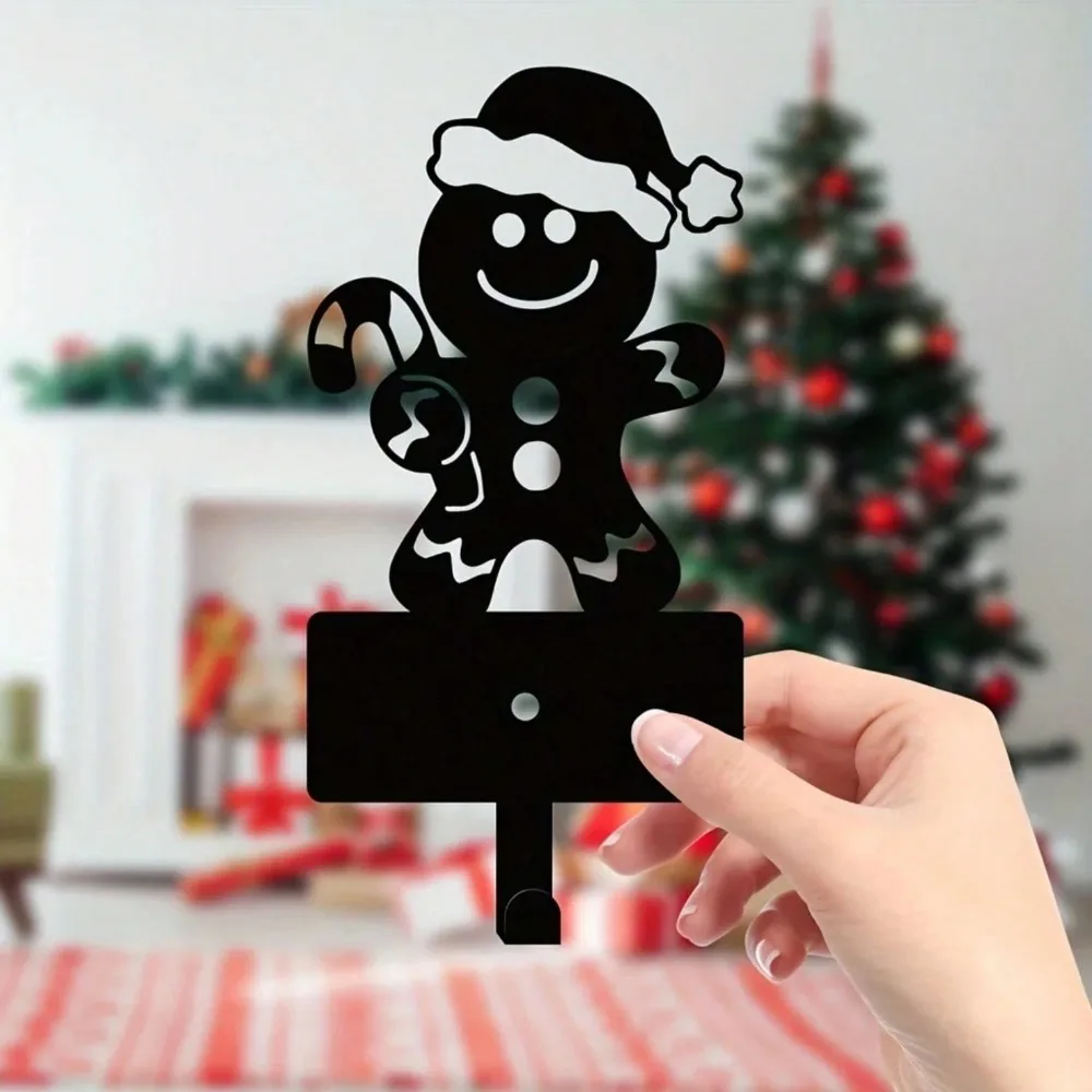 

Metal Gingerbread Man Key Holder Christmas Wall Hook Decorative Towel Rack