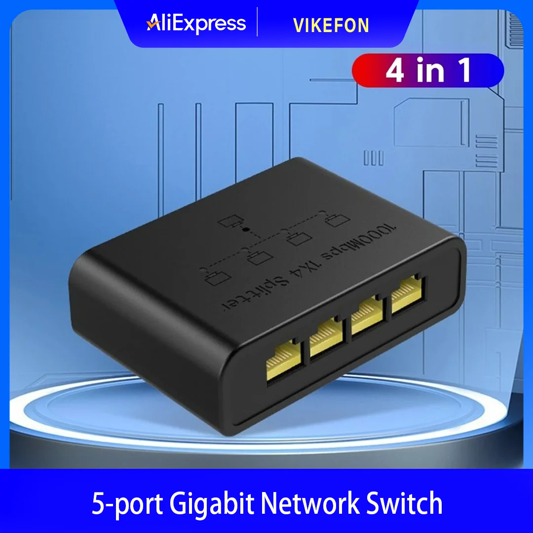 

VIKEFON 5-port Gigabit Network Switch Ethernet RJ45 Network Port Network Cable Connection Switch Network Splitter Cable Expander