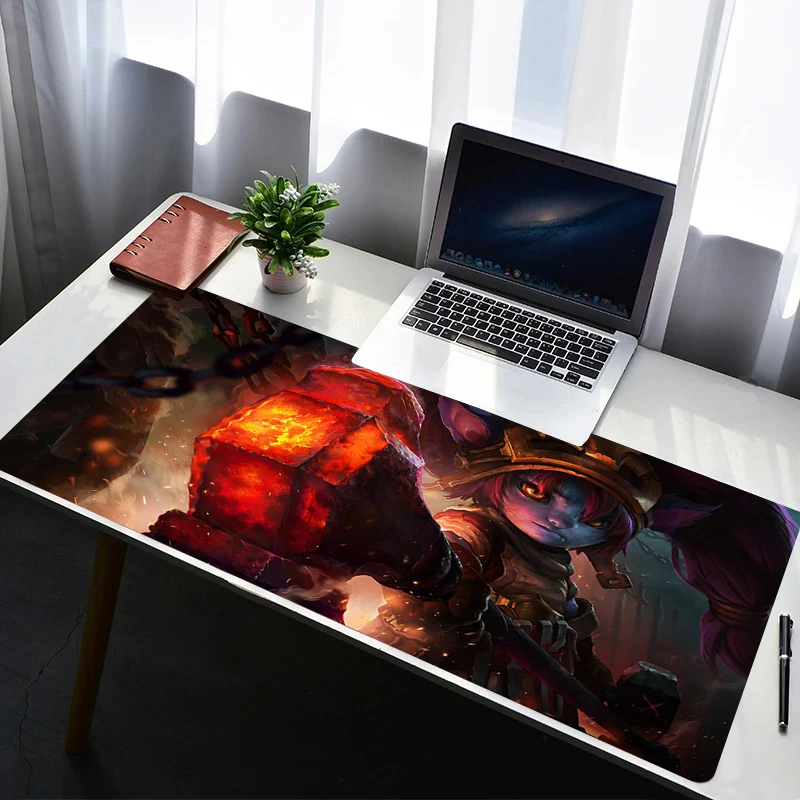 Mouse Pad Laptop Non Slip Extended Desktop Mouse Mat PC Anime Keyboard Pad Gaming Accessories L-league Of Legends Poppy Mousepad