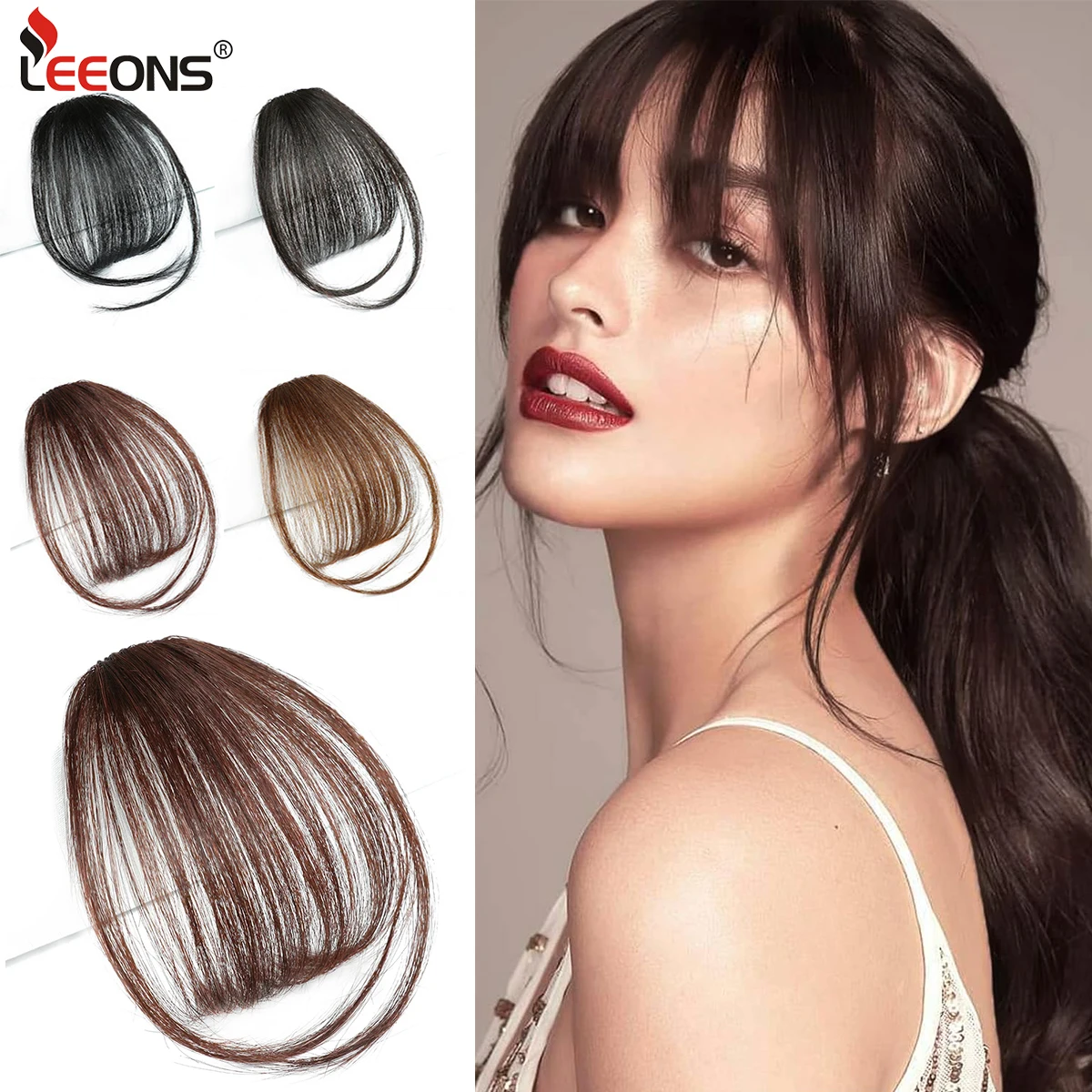 Fake Air Bangs Hair Clip In Bangs Synthetic Hair Extensions Wispy Bangs On The Rim  French Bangs Clip On Air Bangs For Women 1Pc