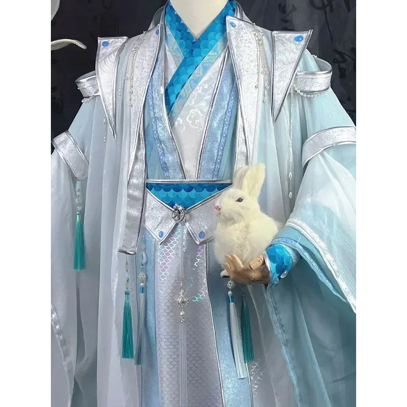 DY20Lan Wangji Cosplay Grandmaster Of Demonic Cultivation Mo Dao Zu Shi Lan Zhan Kostum Pakaian Anicent Dewasa Hanfu Halloween2