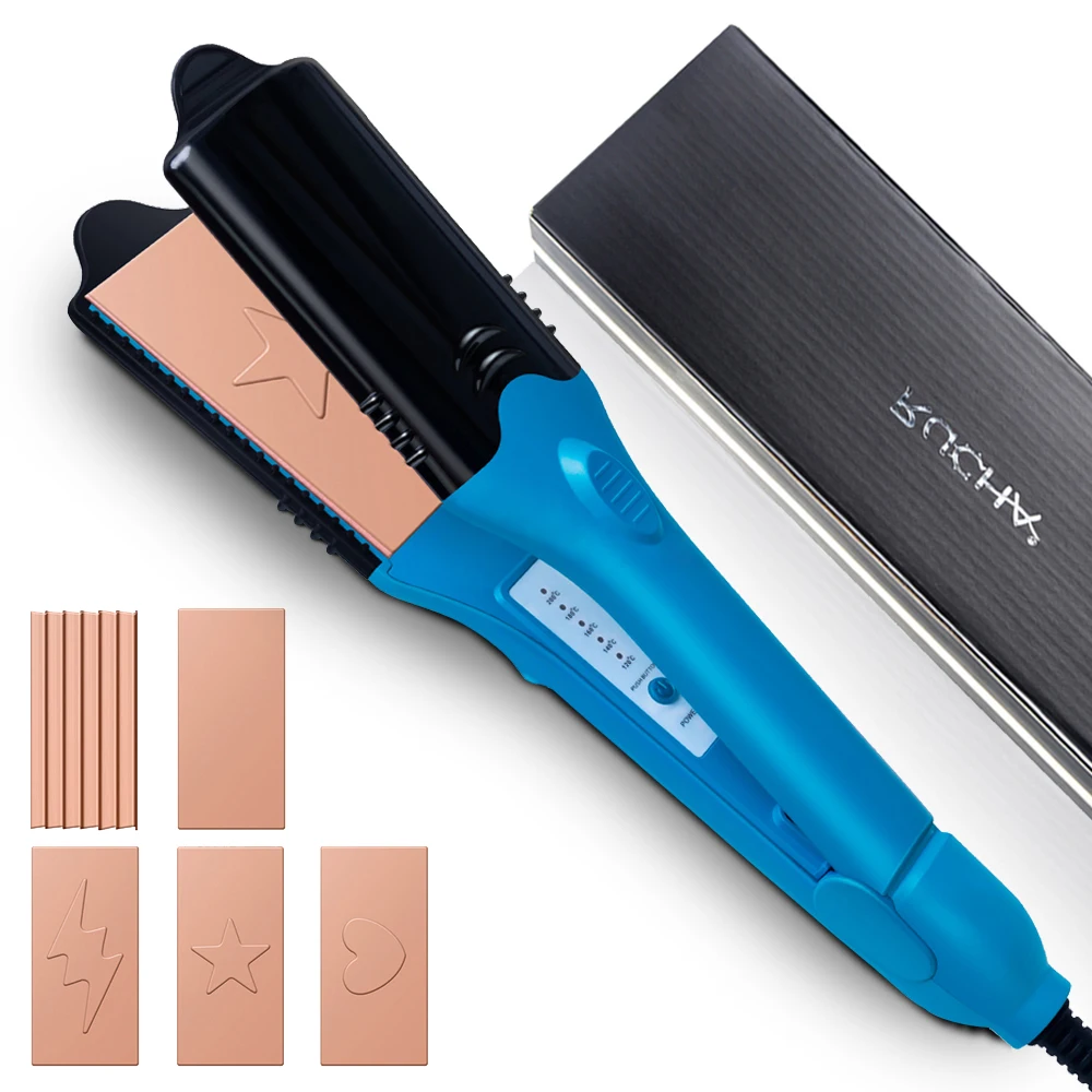 

Hair Straightener 3D Image Hair Imprinting Iron with 5 Different 3 Fun Shapes Plates Crimper Hair Styling Tools