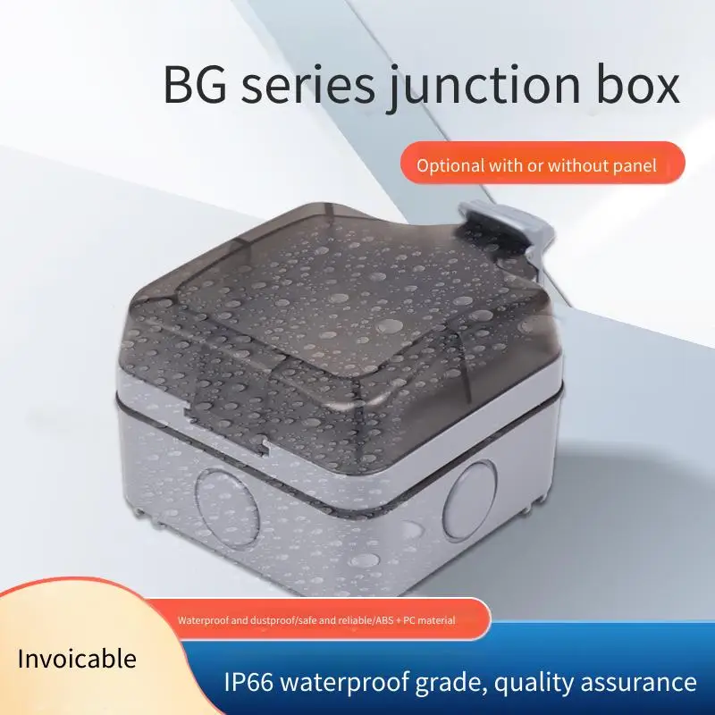Outdoor Waterproof Dustproof Plastic BG Junction Box Integrated Design Sealed Power Distribution Button Box for Electrical Appli