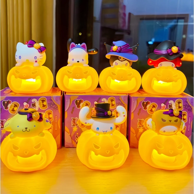 

Original Genuine Sanrio Family Mischievous Series Halloween Night Light Blind Box Ornament Hello Kitty Pacha Dog Little Lamb