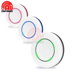 Round Shape 1 CH Button RF Transmitter Wireless Remote Control 433 MHz Roundness Design Remote Key Sticky Wall Panel