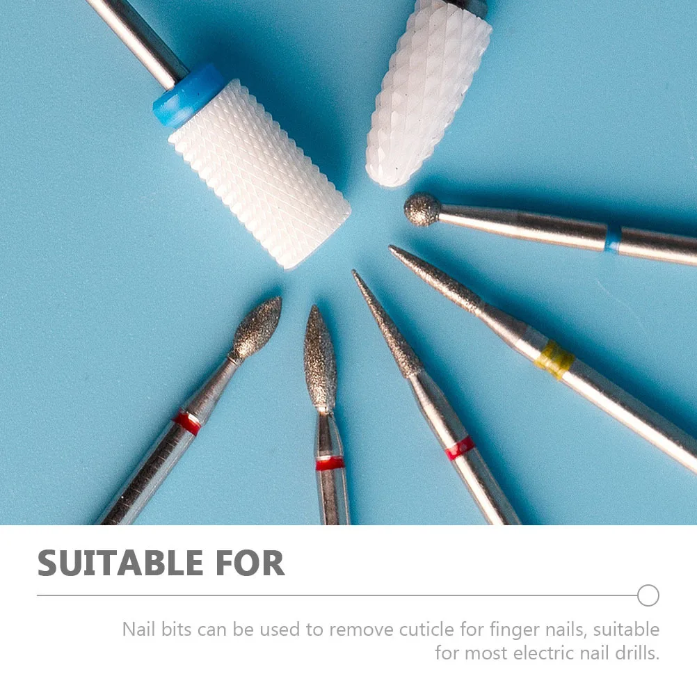 

Набор сверл для ногтей из карбида вольфрама, 7 шт., простые в использовании сверла для дизайна ногтей для чистки кутикулы и удаления гель-лака