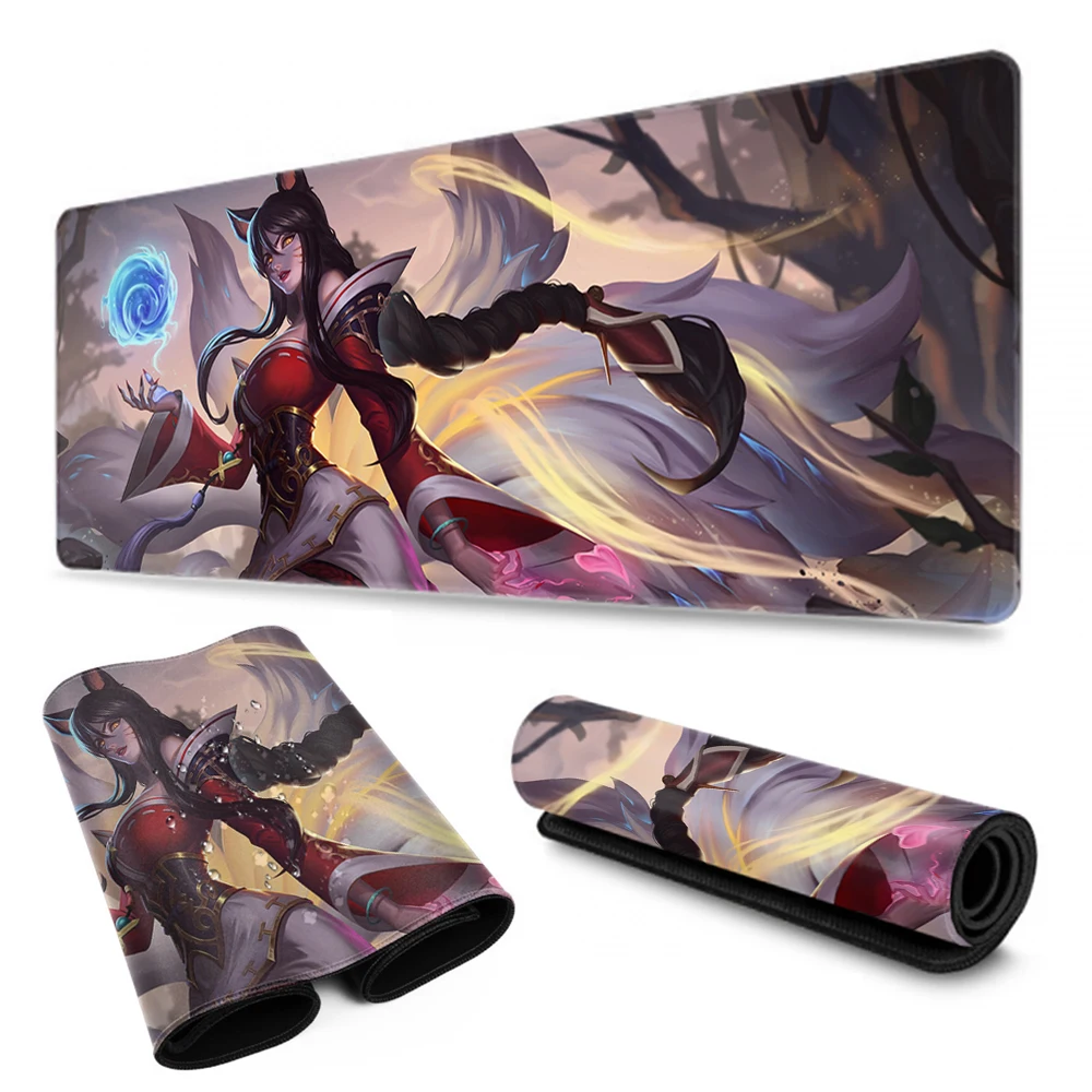 Große Gaming Mouse Pad Computer Mousepad PC Gamer Maus Matte Laptop Mausepad League of Legends Ahri Teppich Tastatur Matte Schreibtisch pad