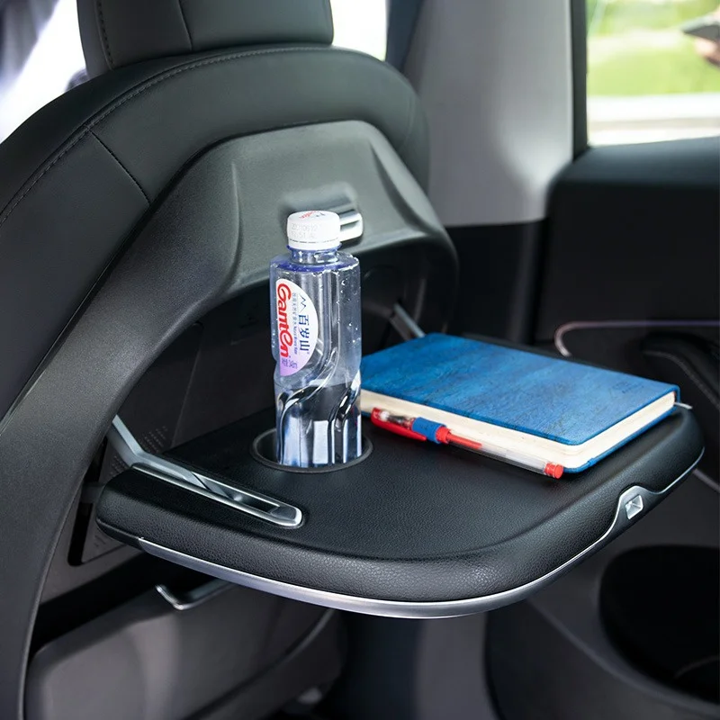 For Tesla Rear Seat Bracket Folding Table Board Laptop Sundries Drink Table Bracket Mobile Phone Charging Multi-Function Goods