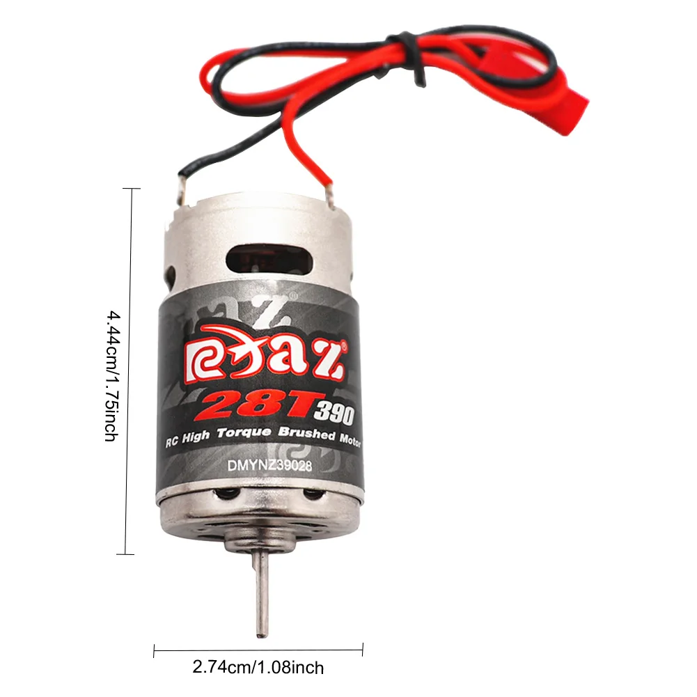 28T 390 Brushed Motor DC Motor RC Crawler Brushed Motor Stainless Steel Electric Brushed Motor JST for TAMIYA TAM54393 300054393