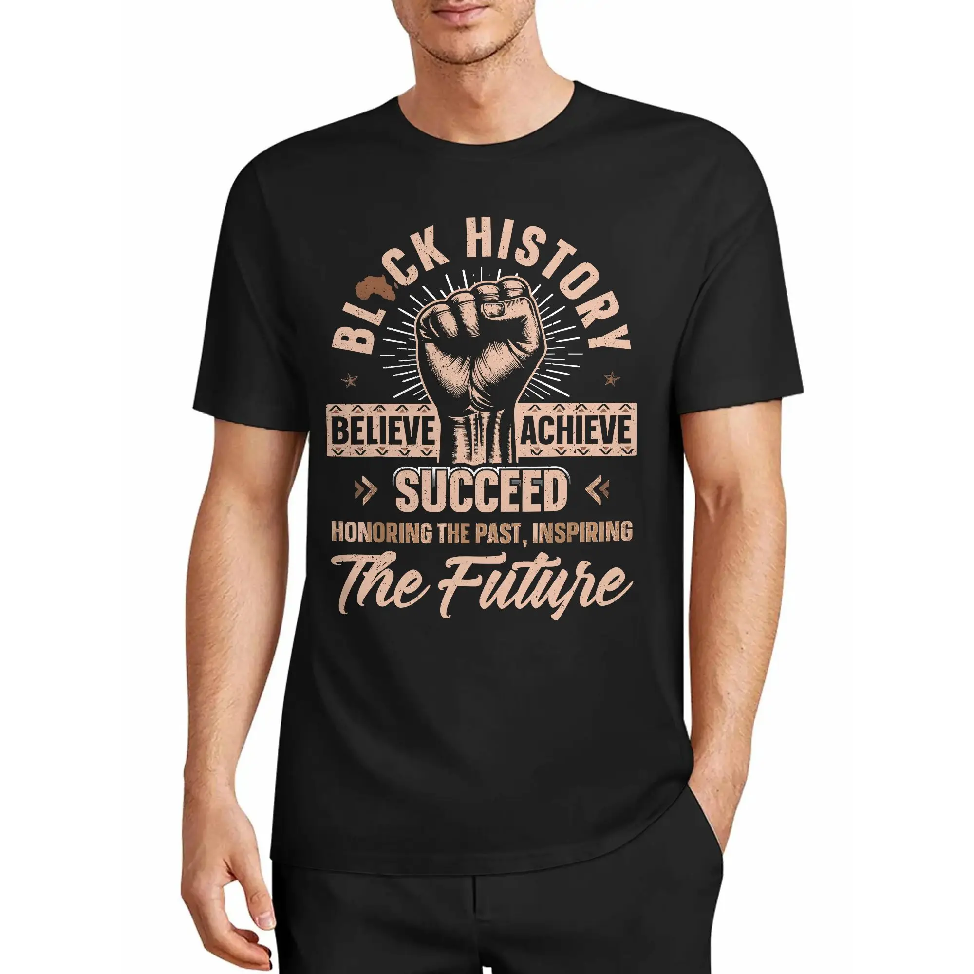 Men's T-Shirt: Celebrating the Past and Inspiring the Future during Black History Month, Unisex