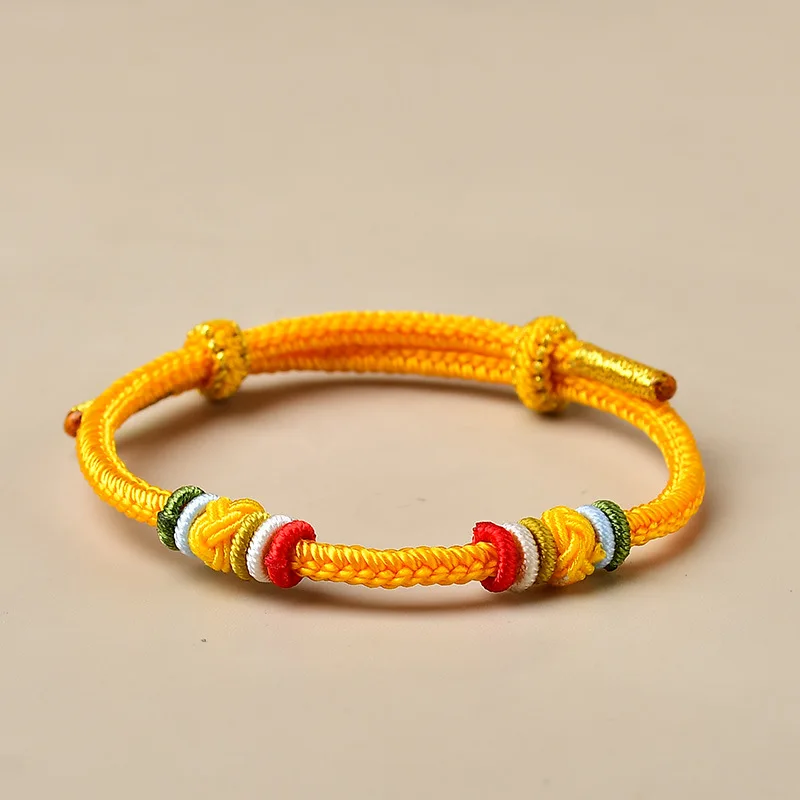 Chinese Style Lucky Blessing Bracelet Handmade Adjustable Colorful Braided Rope Feng Shui Good Fortune Amulet For Men Women Birt