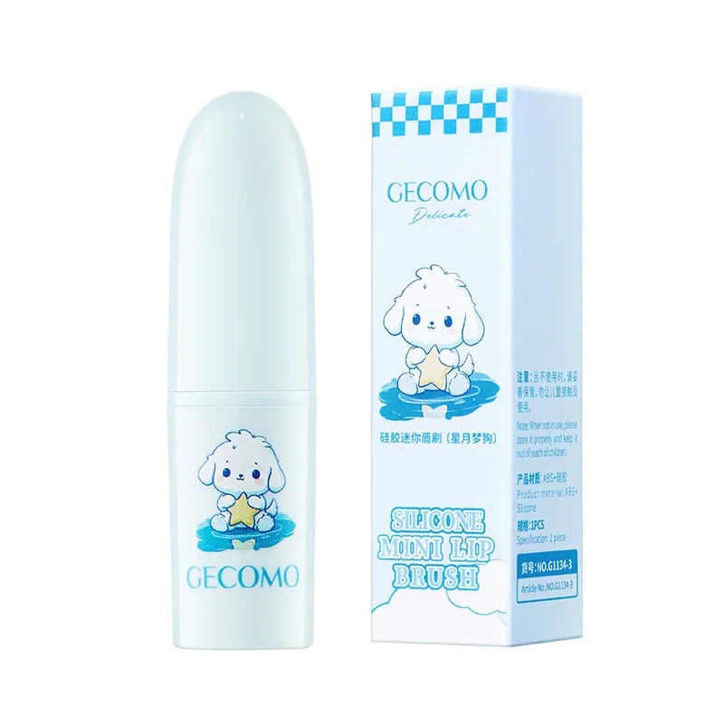 فرشاة شفاه من السيليكون مع مقبض بلاستيكي ABS، أداة توزيع بلسم الشفاه المحمولة مع غطاء لطيف الدب، فرشاة تلطيخ الشفاه المثالية #6