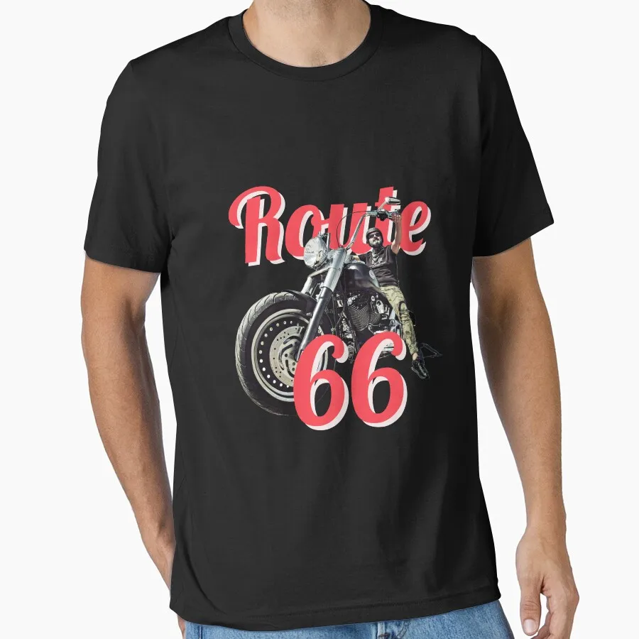 

0405 Historic Retro route 66 Badge US Mother Road travel Gift t shirt street of america Highway Graphic clothes All size Tops