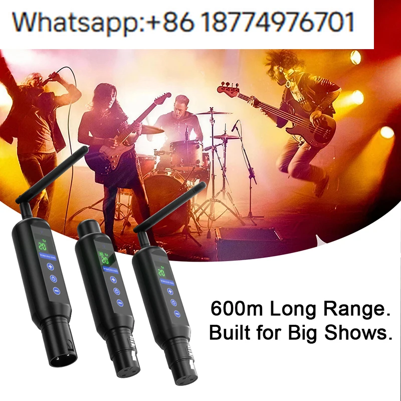 

Professional Wireless DMX512 Receiver Set Built-in Battery 22H Runtime Stage Transmitter for Rental
