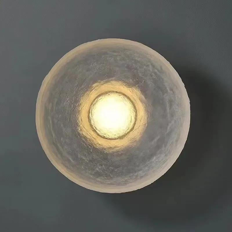 Modern Nordic designer round wall lamp hotel living room bedside lamp bedroom aisle wall lamp decoration creative